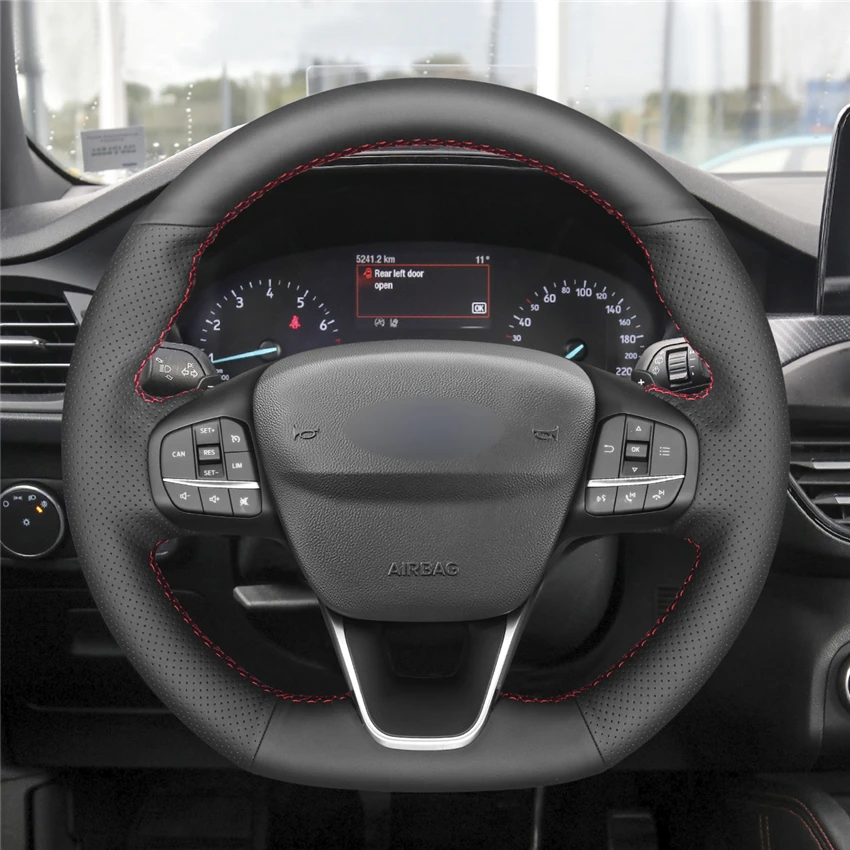 MEWANT черная крышка рулевого колеса из искусственной кожи для Ford Focus (ST | ST Line) Fiesta Kuga