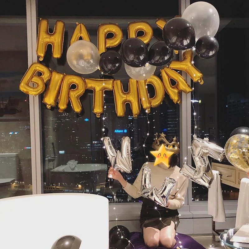 

Happy Birthday Balloons 16 inch Letters Foil Balloons Birthday Party Decoration Kids Alphabet Air Balloons Baby Shower Supplies
