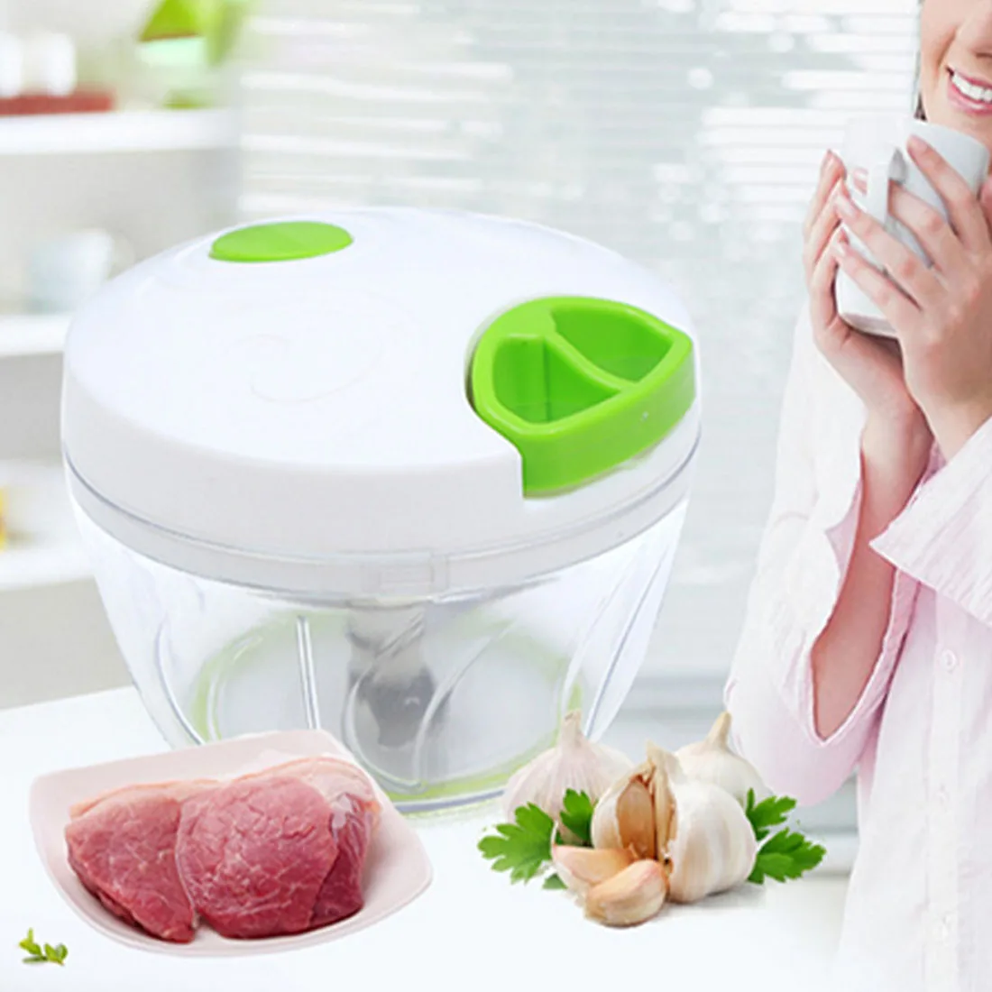 Lovely Multifunction Vegetable Chopper Cutter Processor Garlic Fruit Twist Shredder Manual Meat Grinder | Дом и сад