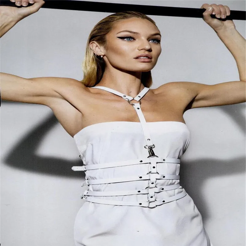 Портупея кожаный ремешок для тела в американском стиле со съемным воротником и