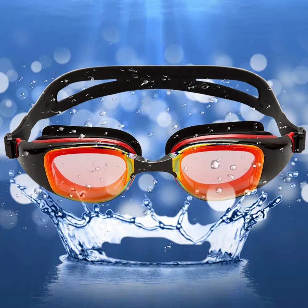

Professional Swimming Goggles Anti-fog UV Protection Waterproof Glasses Electroplate Transparent Silicone Diving Eyewear