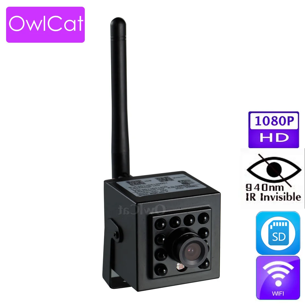 OwlCat мини Сетевая ip-камера Wi-Fi Слот для памяти датчик движения сигнализация зуммер кнопка телефон приложение электронная почта сигнализация беспроводной невидимый ИК HD