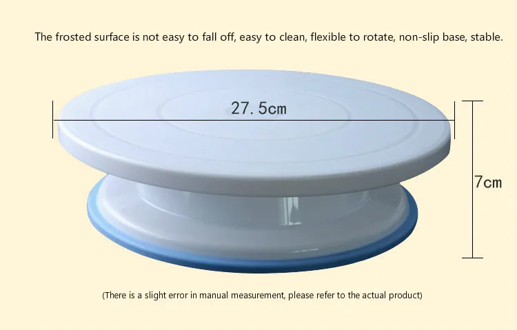 10 Inch 7*28cm Hot Sale Plastic Cake Turntable Rotating Decorating Anti-skid Round Stand Rotary Table | Дом и сад