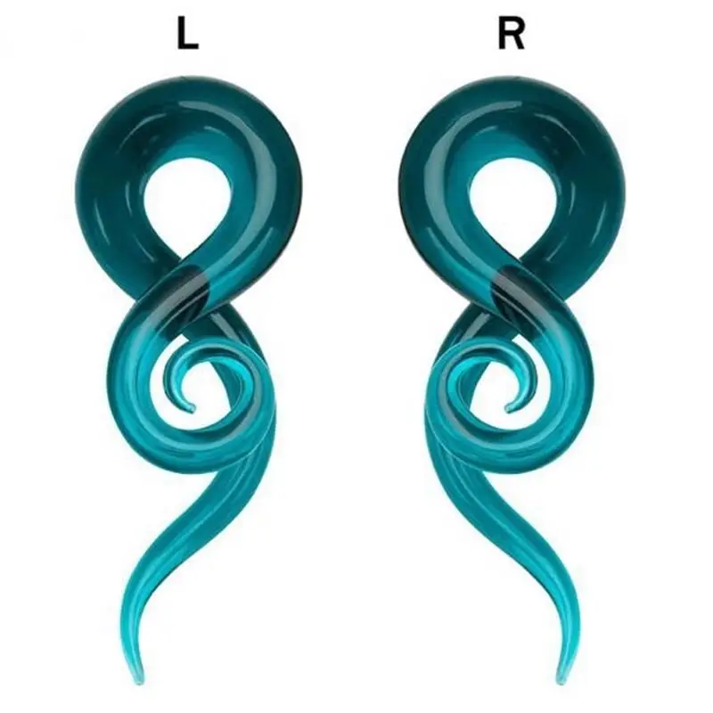 Showlove 1pair Pyrex Стекло уха Спираль Конус Калибр беруш Expander Носилки Плоть туннеля