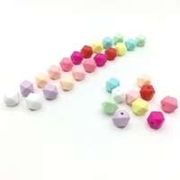 100pcs silicone mini hexagon beads teething 11mm 13mm 17mm baby teether baby tool care diy necklace pacifier chain bpa free toys