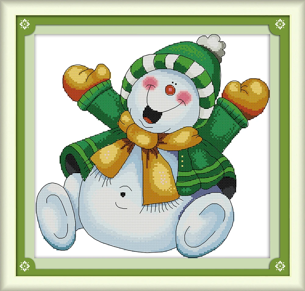 Набор для вышивки крестиком Snowman 2 цветная хлопковая нить DMC 14ct 11ct с рисунком