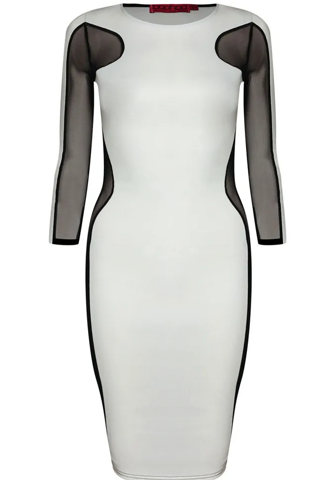 Горячая распродажа сексуальное бандажное платье с кружевом на рукаве ну