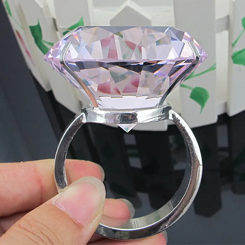 40 мм свадебное украшение цветное Кристальное стекло кольцо с бриллиантом