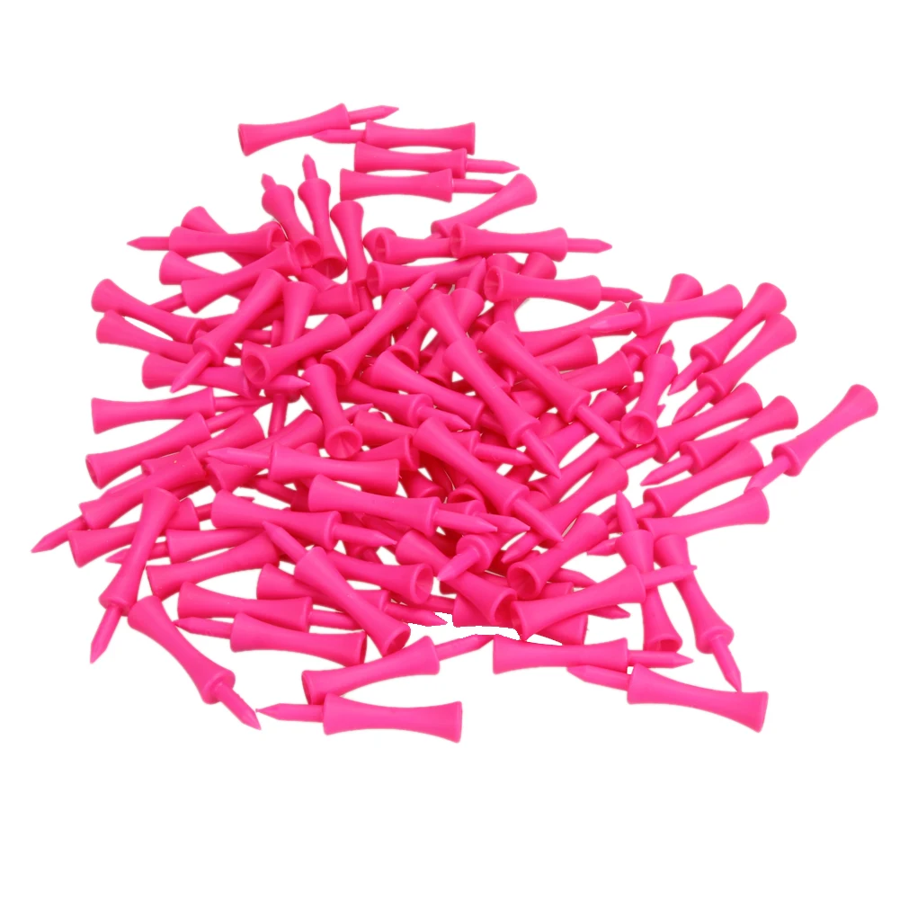 

New 100Pcs/Lot Pink Plastic Castle Step Grad Golf Tees up Height 39mm Golfer Training Aid Tool Accessories Wholesale