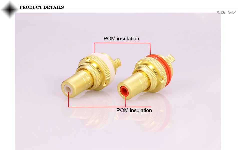 1 пара золотых RCA Jack терминалов pom изоляции высокого класса RCA гнездо адаптера AV терминал Phono разъем