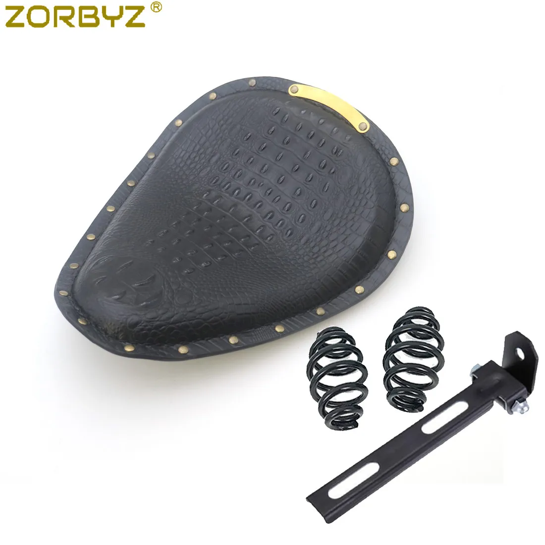 ZORBYZ мотоциклетный Ретро Черный крокодил искусственная кожа Стиль Соло сиденье