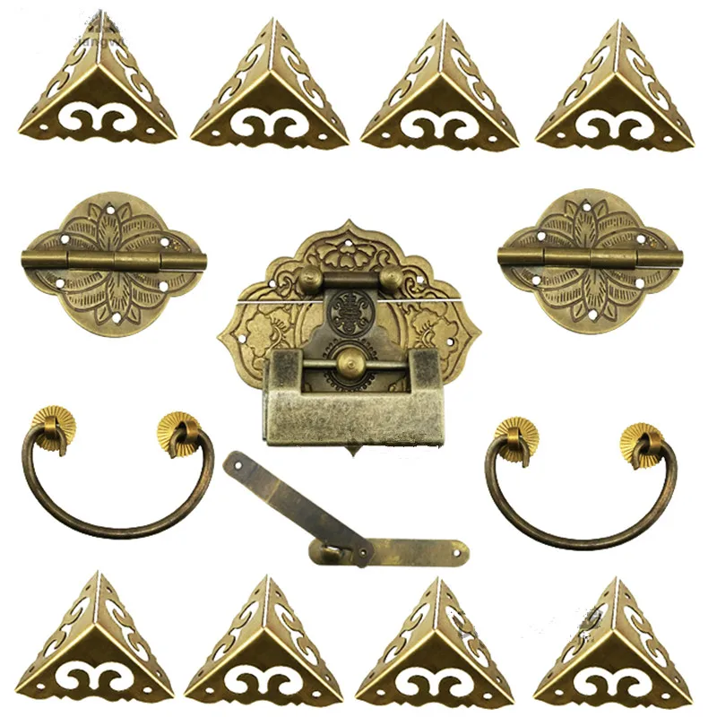 Набор латунной фурнитуры 15 шт. античная деревянная защелка для ящика застежка