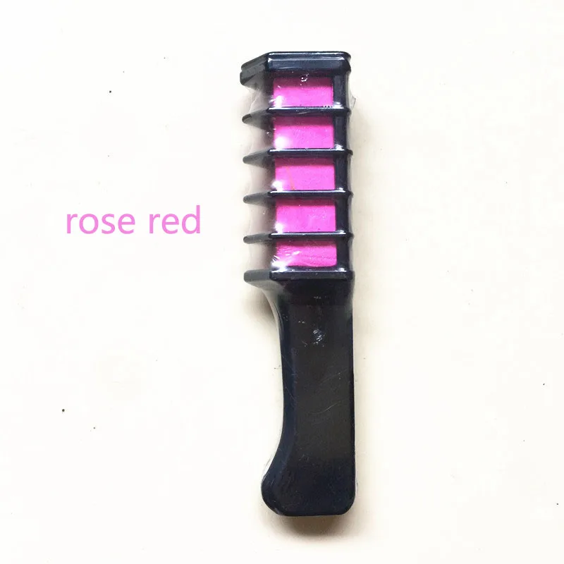 ROSE RED Временные профессиональные мини мелки для волос 6 цветов для волос многоцветная краска для волос Расческа для ухода за волосами Инструменты для укладки - Цвет: ROSE RED