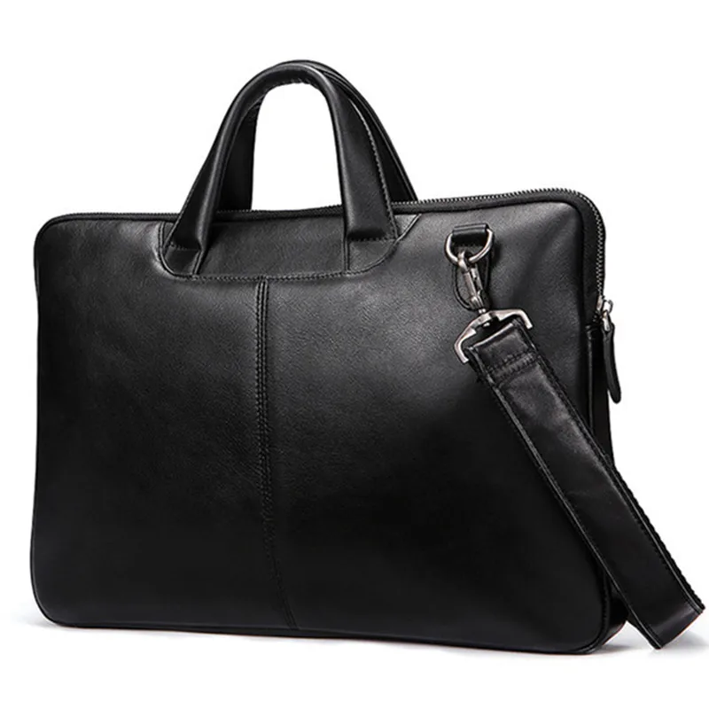 Famous Brand New Design Men's Genuine Leather Briefcase Satchel Pack For Men Business Fashion Shoulder Messenger Bags Laptop Bag