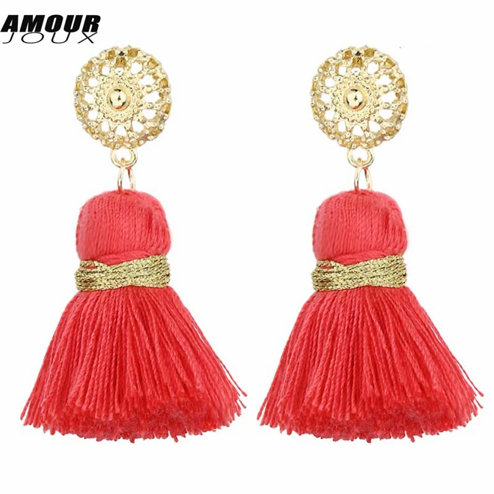2018 Fashion Woman Long Tassels Hanging Drop Earrings 4 Colors Tassel Earring Handmade Bohemian Jewelry | Украшения и аксессуары