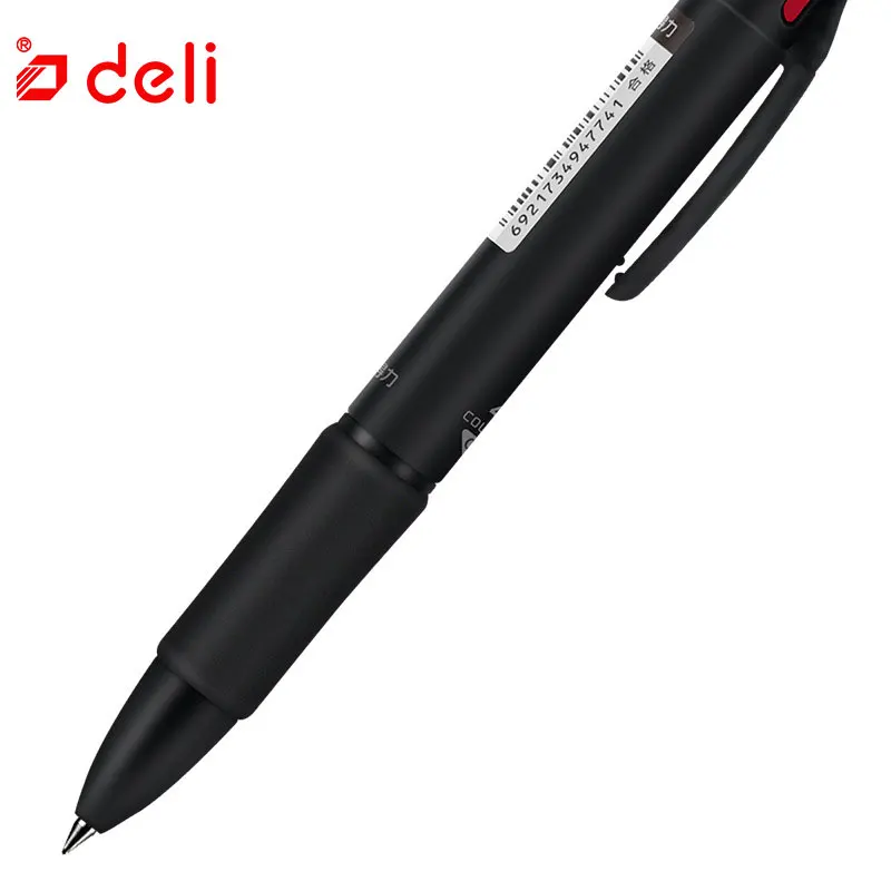 Deli 12 шт./лот шариковая ручка 4 цвета чернила 0 7 мм прессованные шариковые ручки для
