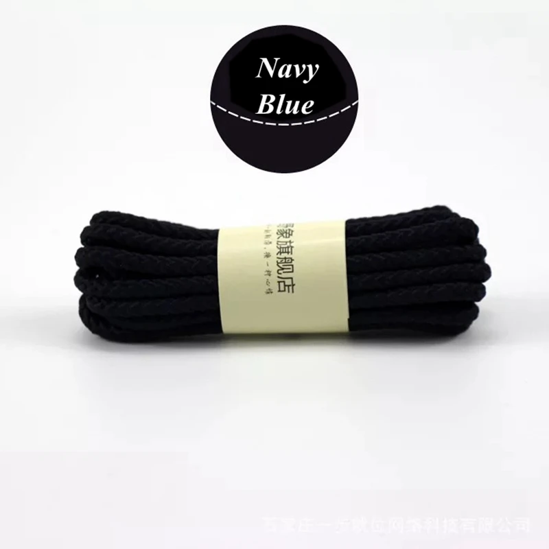 Navy blue 1 пара 14 цветов шнурки круглые кроссовки с шнурками для детей и взрослых Спорт на открытом воздухе шнурки струны Длина 80 100 120 140 160 см - Цвет: Navy blue