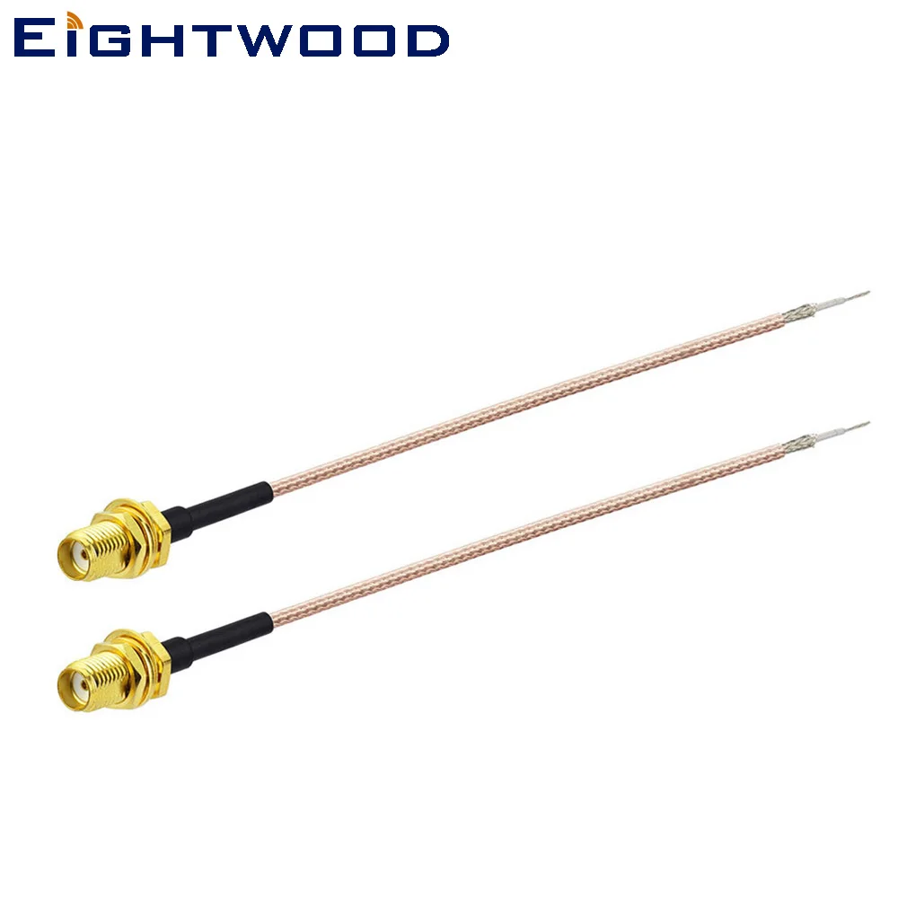 

Eightwood 2PCS SMA Female Bulkhead Pigtail Cable RG178 to Bland End/Stripping End /Pre-made End 15 cm/6 inch for Wifi Ham Radio