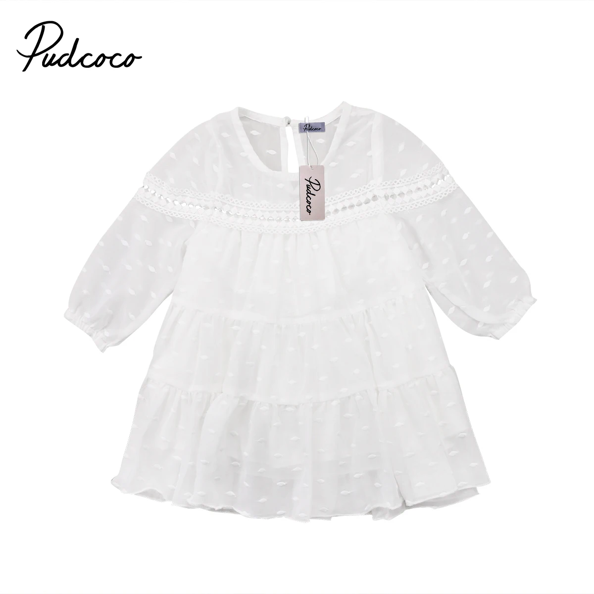 2018 Новое Брендовое платье-пачка принцессы с длинными рукавами для маленьких