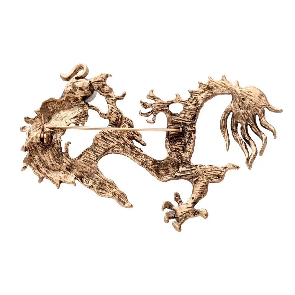 Мужская брошь в виде дракона разноцветная с белым жемчугом|pins for men|brooch pin menbrooch pins |