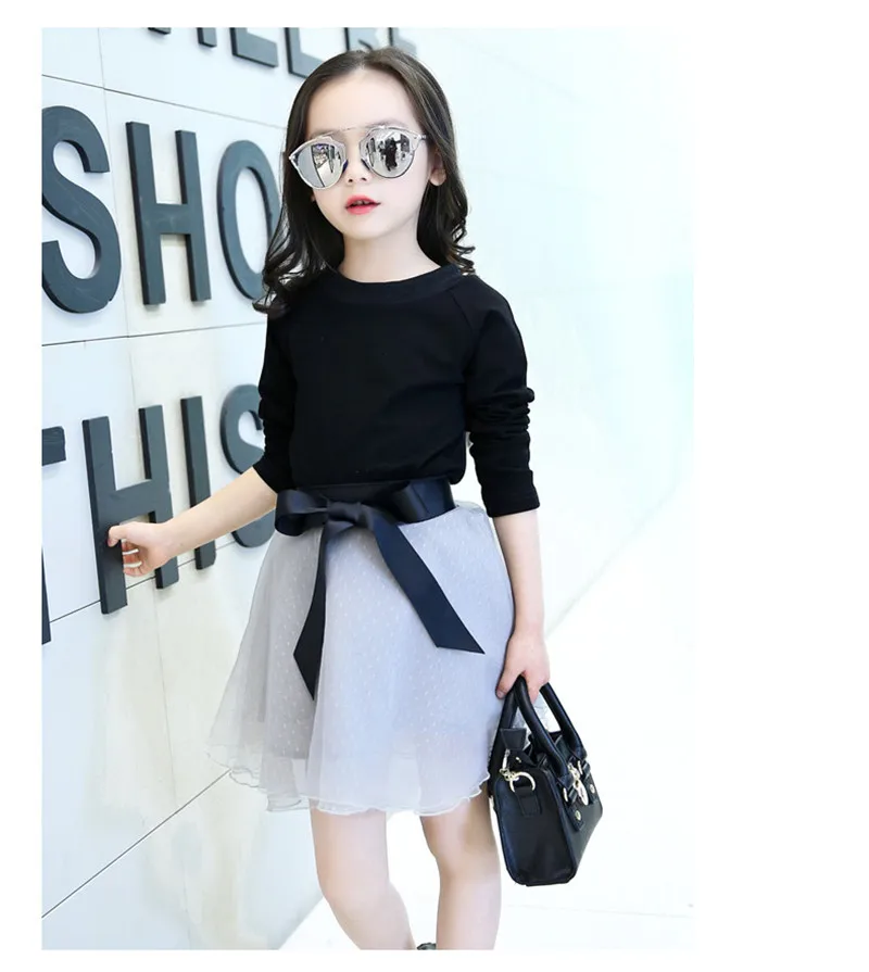 Одежда для девочек верхняя одежда с длинным рукавом 2018 детская костюм черная