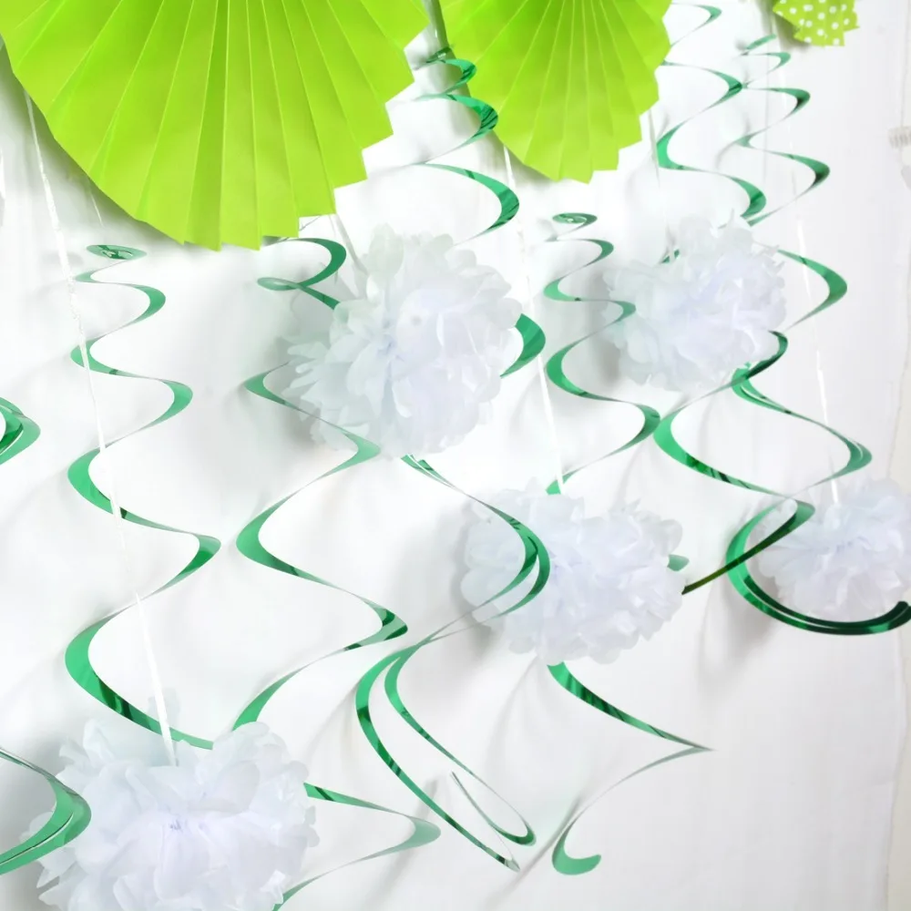 12 шт./компл. свежие зеленые вечерние украшения различная бумага Pinwheels Звездная