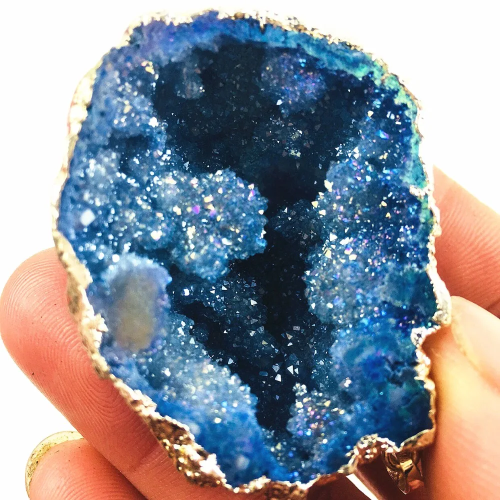 

2pcs natural agate chip crystal cave chip crystal cluster quartz point plated Brazilian mineral specimen Christmas gift