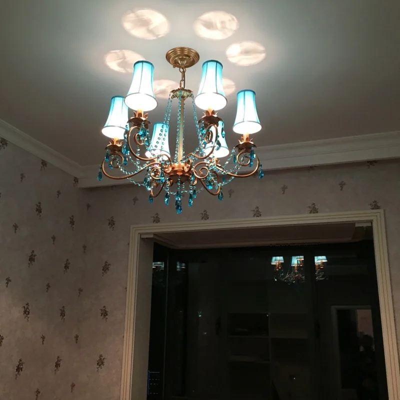 Современная хрустальная люстра в виде кофейни Европейская столовая спальня