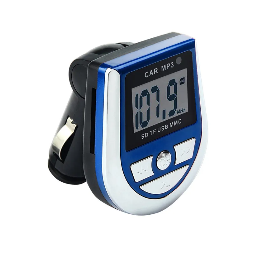 Синий MP3 плеер беспроводной FM передатчик модулятор Автомобильный комплект USB SD MMC lcd пульт May30 заводская цена - Цвет: Синий