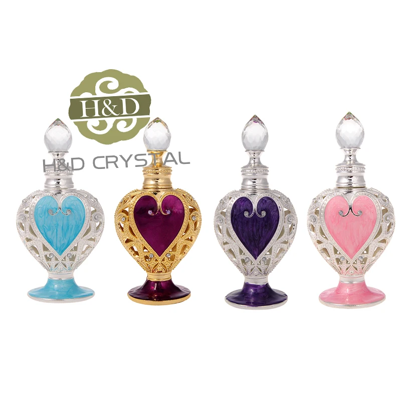 H&ampD 8ml Loving Heart Retro Metal Glass Perfume Bottles Empty Refillable Bottle (purplish red) Lady's Gifts | Красота и