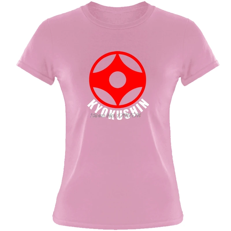 Pink Свободные черные женские футболки, футболки Kyokushin Karate Masutatsu Oyama Karate Japan-Custom Girl, футболки, футболки с принтом, топы - Цвет: Pink