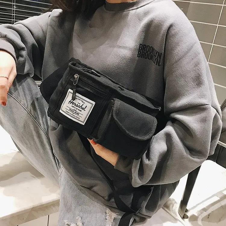 Модная женская холщовая сумка мессенджер на молнии холщовые сумки плечо Новое
