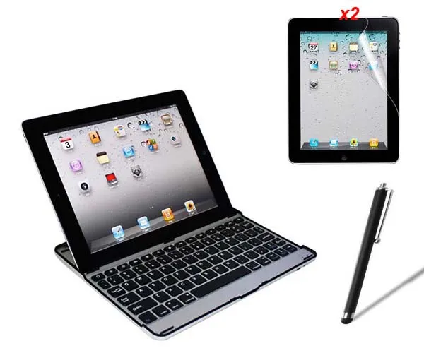Ультратонкий чехол-подставка с беспроводной Bluetooth клавиатурой + 2 прозрачных