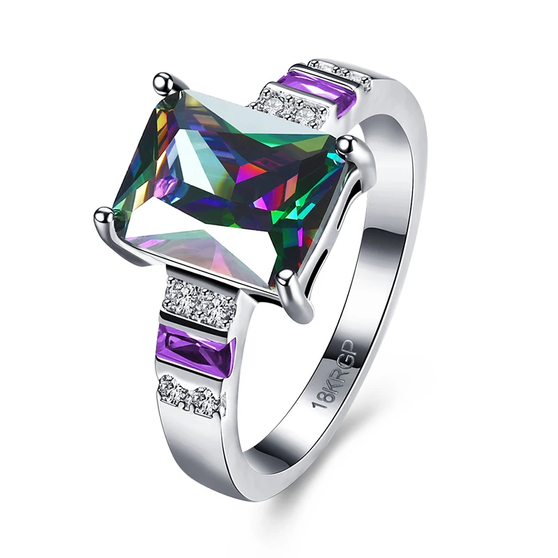 Простой Стиль коготь набор Цвет Циркон Кольца покрытие элегантный Для женщин