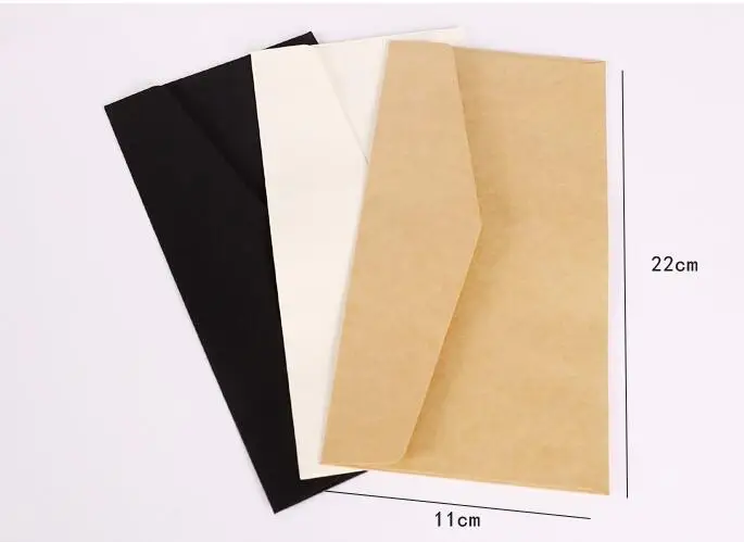 

10Pcs Brown White Black Kraft Blank Mini Paper Window Envelopes