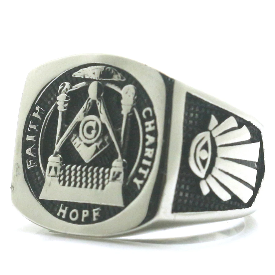 Mens Boys 316L Stainless Steel Cool Hope Freemasons Ring Newest | Украшения и аксессуары