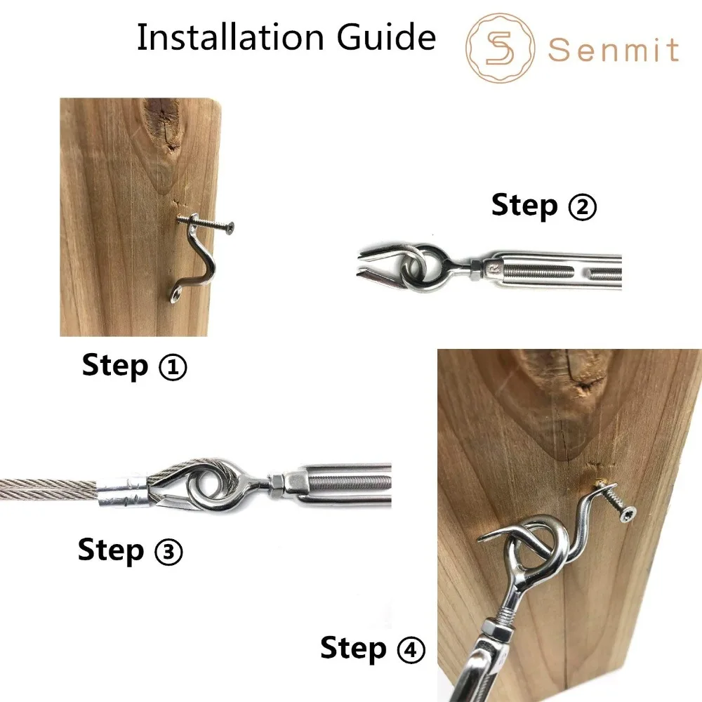 Набор терминальных тросов для ограждения из нержавеющей стали G316 для деревянных столбов, 20 групп, DIY.