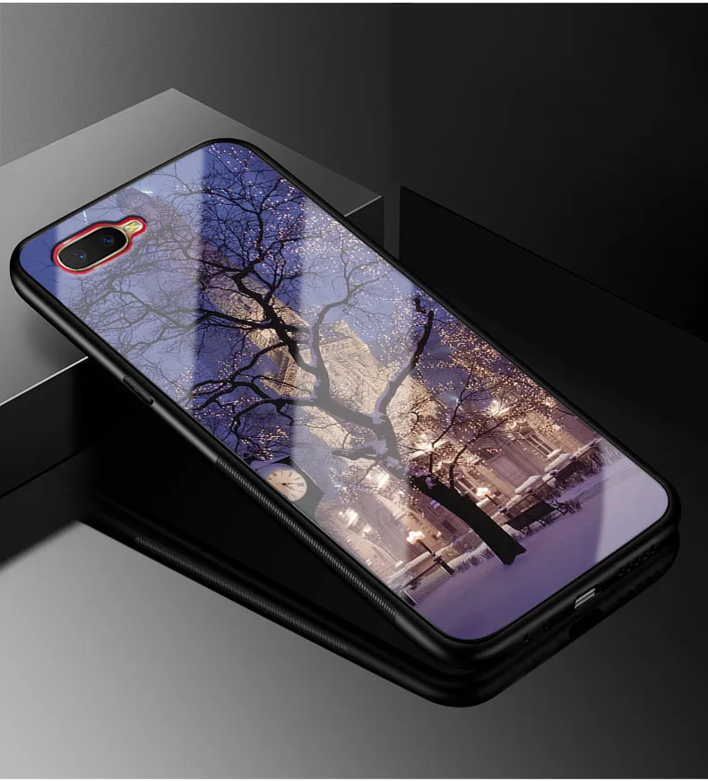 Для Coque Oppo RX17 Neo чехол из закаленного стекла твердая задняя крышка для OPPO RX17 Neo CPH1893 RX17Neo RX 17 Neo чехол силиконовый бампер - Цвет: Серый