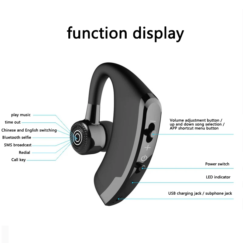 V9 Беспроводная Bluetooth 4 0 гарнитура свободные руки спортивные наушники|Наушники и