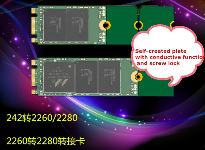 Твердотельный диск SSD 2 шт. для переходной карты M2 PCIE NGFF от 2242 до 2260/2280 Расширенный