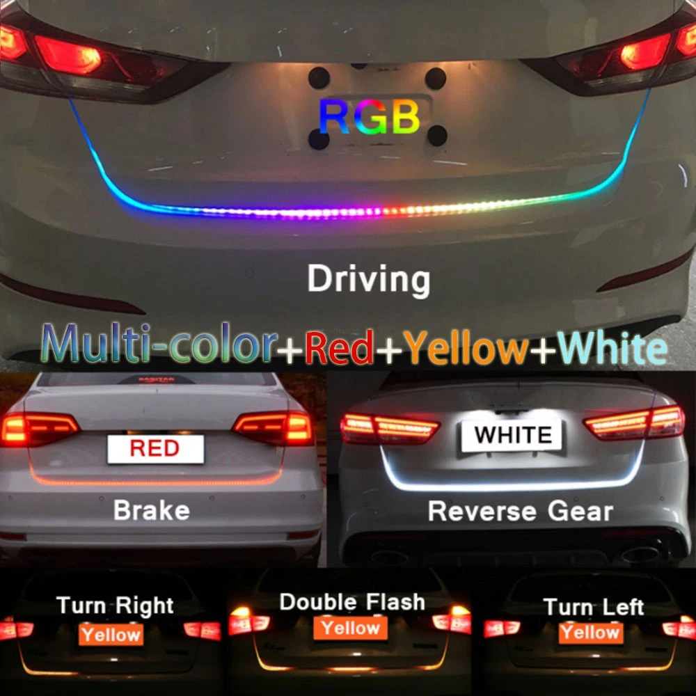 Новинка 1 шт. 4 вида цветов автомобильная светодиодная лента Освещение заднего