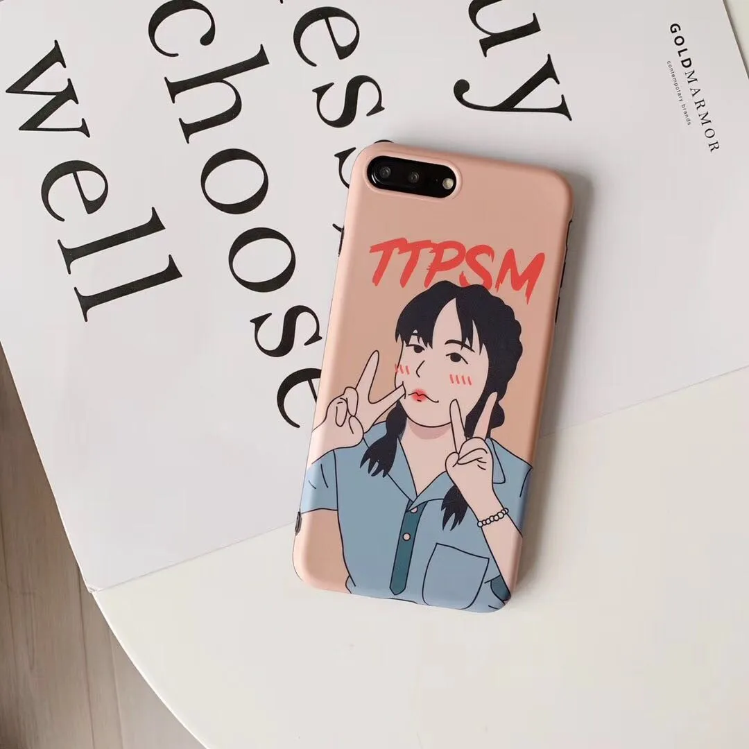 fashion funny Girl phone case for iPhone 6 6s 7 8 plus X XS XR max Cover Cute chic IMD soft shell cases capa |