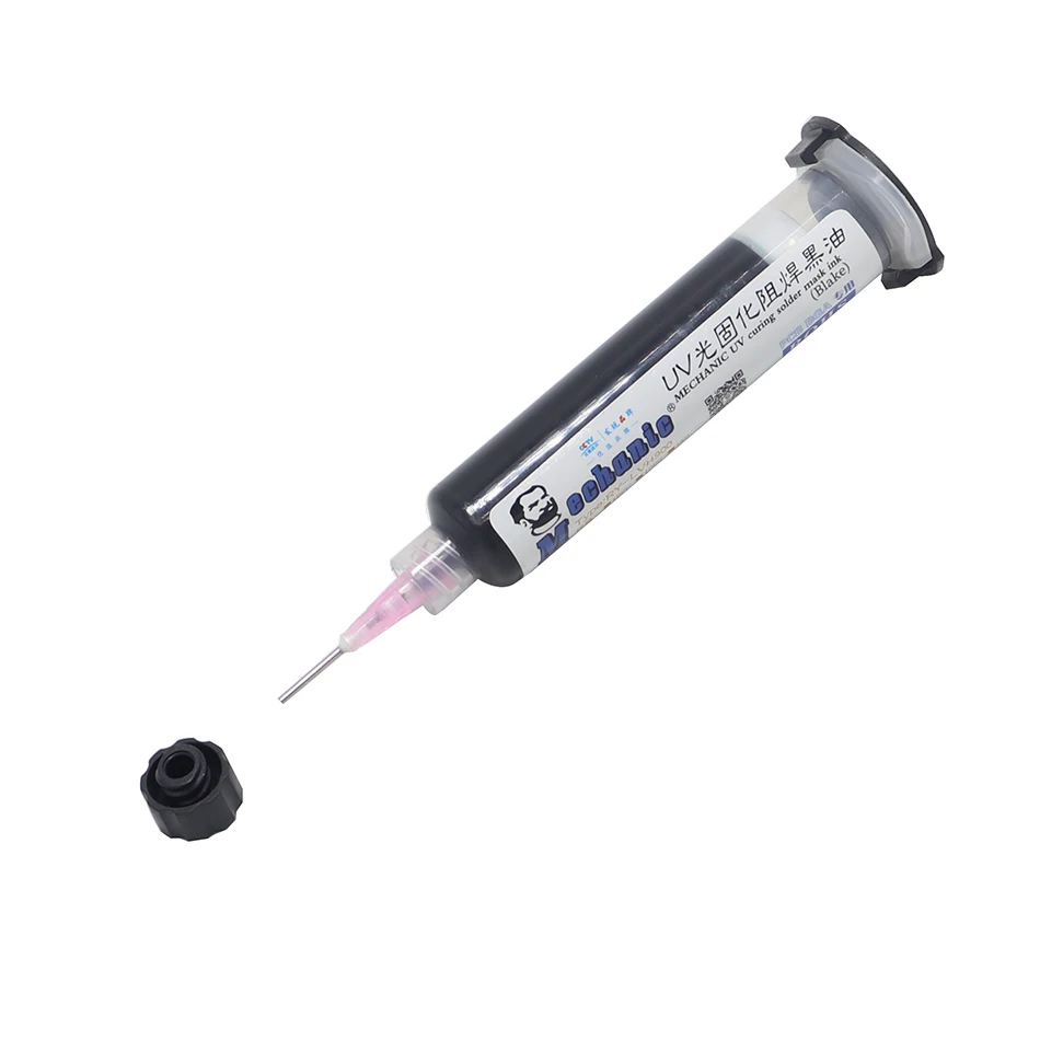 Черный Mechanical solder mask ink UV curing ink PCB circuit board protection ink BGA solder paste - Цвет: Черный