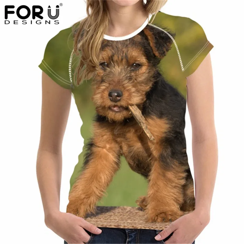 FORUDESIGNS футболка женский топ из полиэстера женская милые женские летние футболки