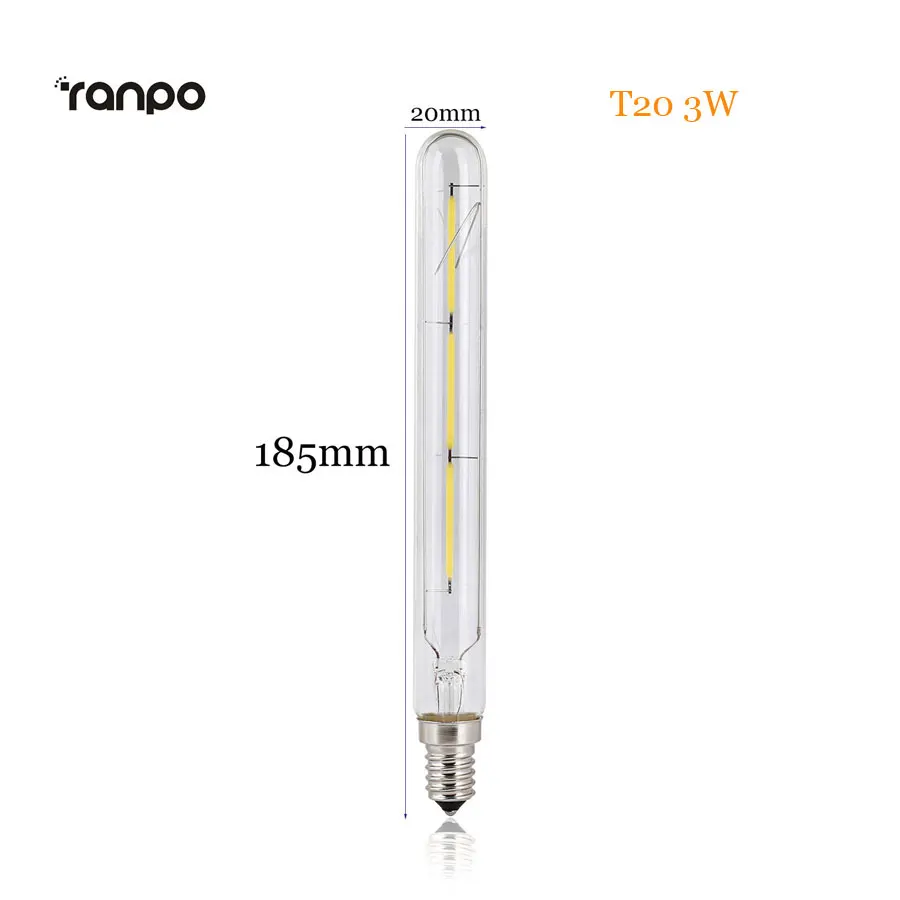 T20 3W Cool White Ретро лампа Эдисона E14 T20 T25 T26 2 Вт 3 Вт 4 Вт Светодиодная лампа свеча светильник накаливания энергосберегающая стеклянная лампа лампада Домашний Светильник ing - Испускаемый цвет: T20 3W Cool White