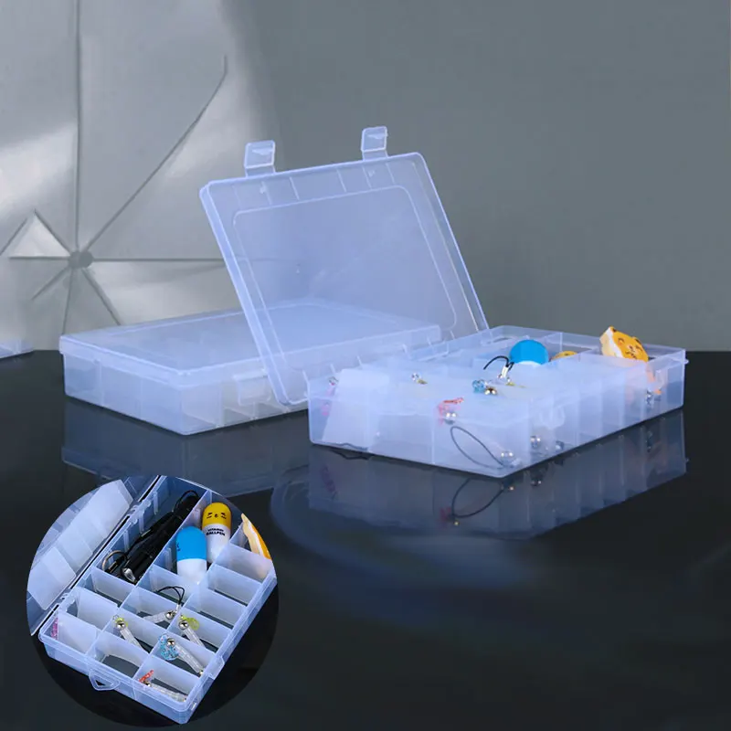 24 Grids Transparent Jewelry Plastic Storage Box Girls Earrings Necklace Head Rope Medicine Line Fashion Girl Gifts | Дом и сад