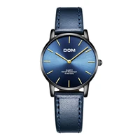 luxury womens quartz wrist watches elegant ultra thin case top brand clock ladies wristwatch blue leather gifts reloj mujer