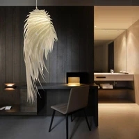 modern romantic angel wings pvc feather pendant light hanging lamp lamparas lustre 110220v e27 led light for bedroom decor