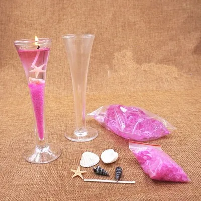 Желе восковые свечи ручной работы DIY материал хрустальный стеклянный Кубок подсвечники Океанский Декор вечерние свадебные свечи товары для рукоделия - Цвет: 2