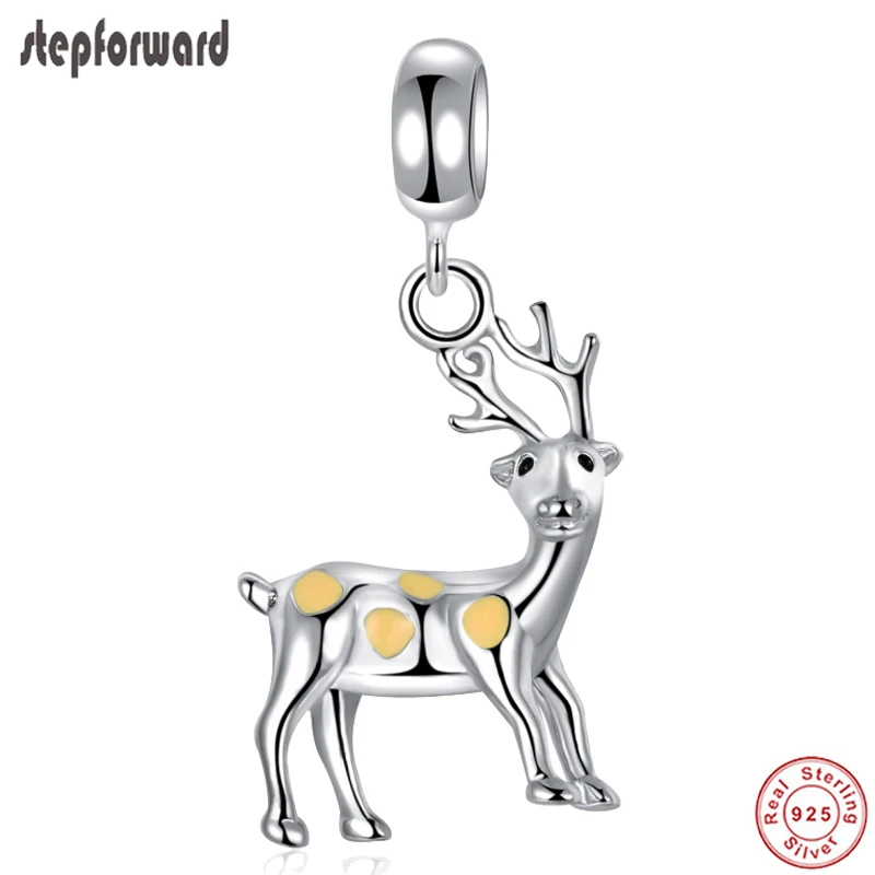 

100% 925 стерлингового серебра бег олень Шарм, подходят к оригинальному браслету ожерелье спортивный хорошее качество DIY беговые кроссовки ...